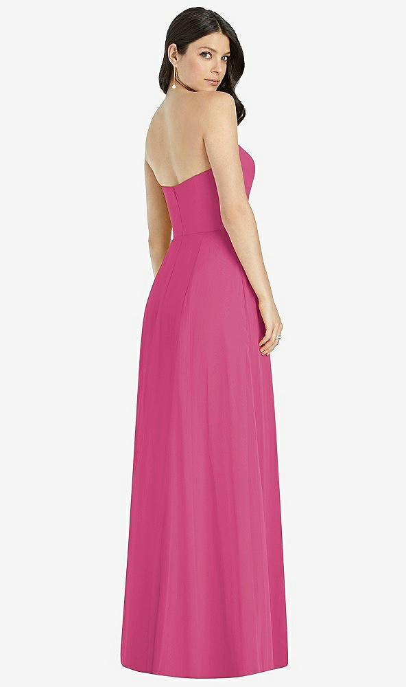 【STYLE: 3041】Strapless Notch Chiffon Maxi Dress【COLOR: Tea Rose】