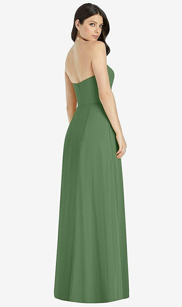 【STYLE: 3041】Strapless Notch Chiffon Maxi Dress【COLOR: Vineyard Green】