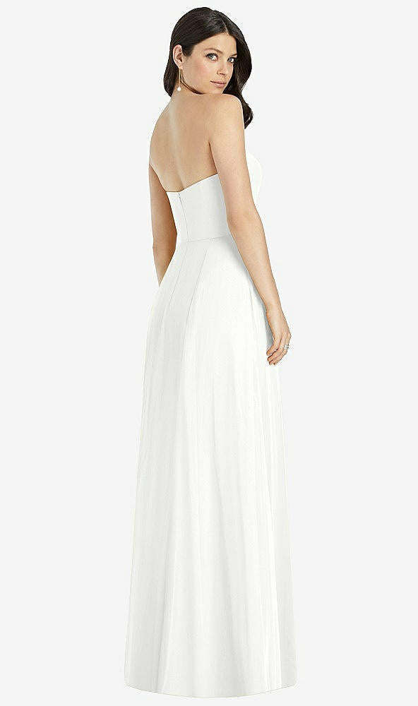 【STYLE: 3041】Strapless Notch Chiffon Maxi Dress【COLOR: White】