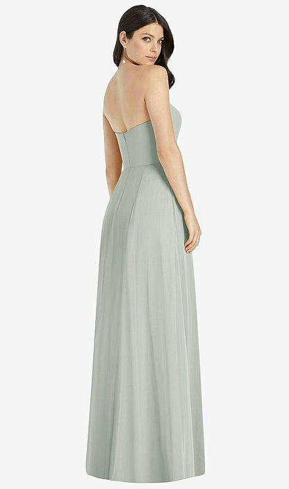【STYLE: 3041】Strapless Notch Chiffon Maxi Dress【COLOR: Willow Green】
