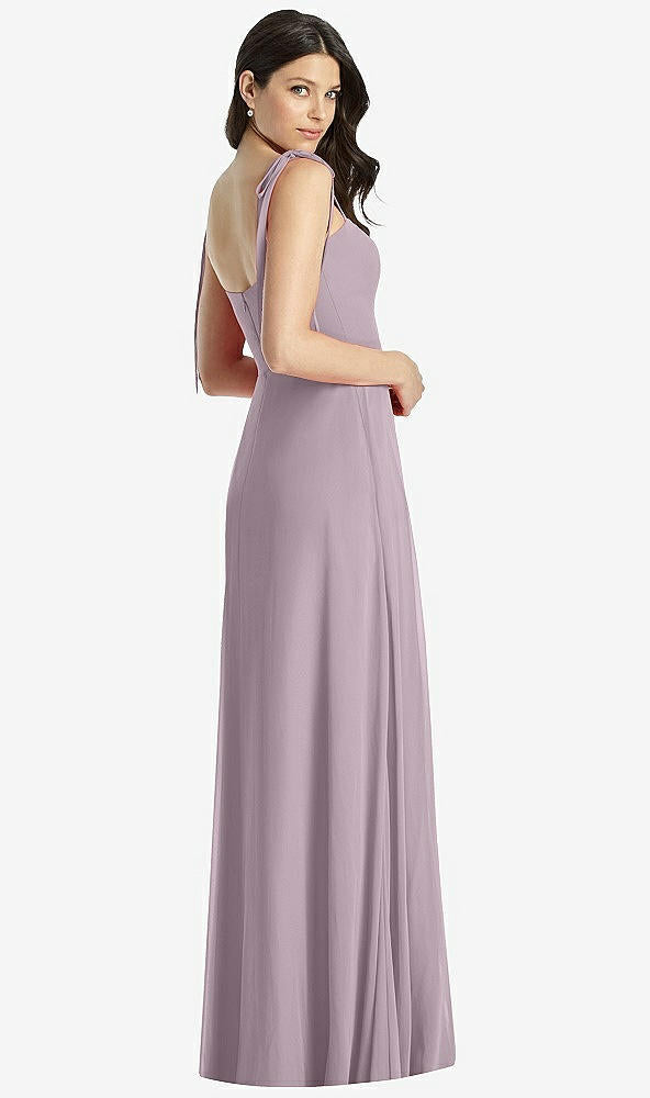 【NEW】【STYLE: 3042】タイショルダー シフォン マキシ ドレス 前面 スリット【COLOR: Lilac Dusk】【SIZE: 00-30W】