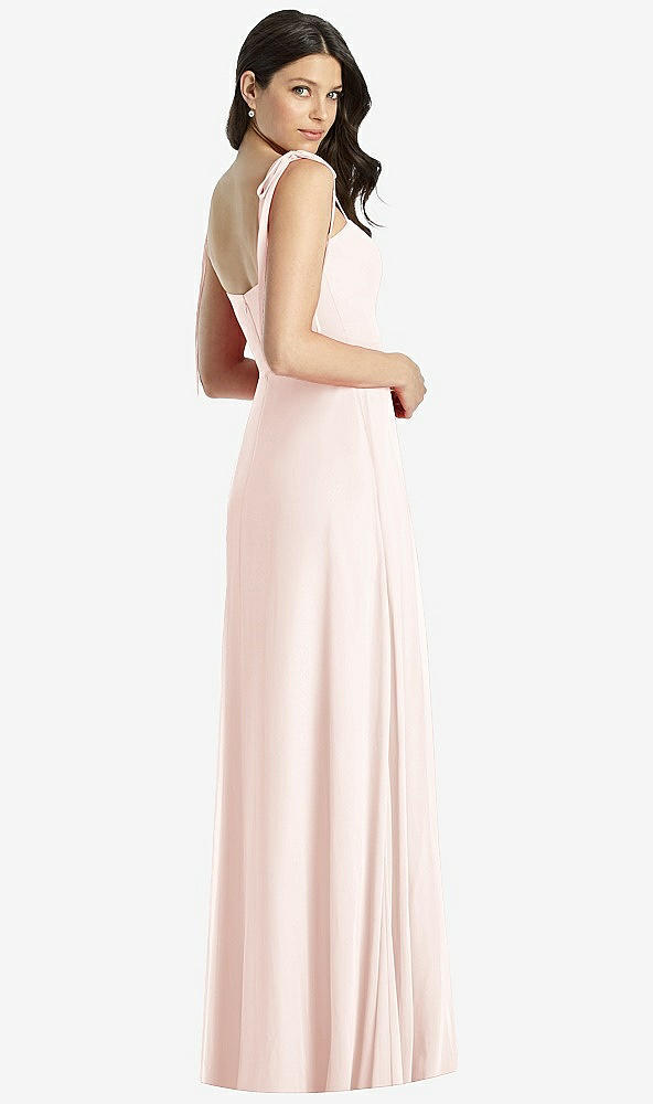 【STYLE: 3042】Tie-Shoulder Chiffon Maxi Dress with Front Slit【COLOR: Blush】