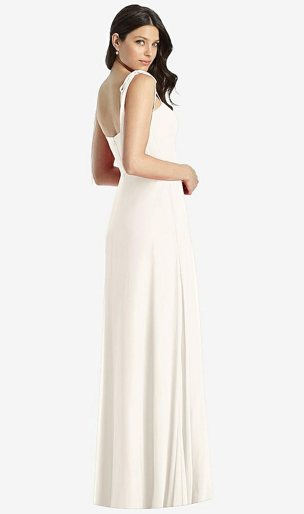 【STYLE: 3042】Tie-Shoulder Chiffon Maxi Dress with Front Slit【COLOR: Ivory】