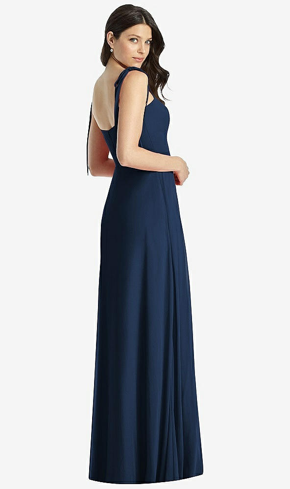 【NEW】【STYLE: 3042】タイショルダー シフォン マキシ ドレス 前面 スリット【COLOR: Midnight Navy】【SIZE: 00-30W】
