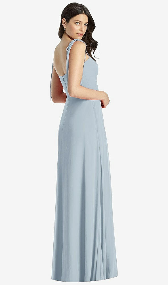 【STYLE: 3042】Tie-Shoulder Chiffon Maxi Dress with Front Slit【COLOR: Mist】