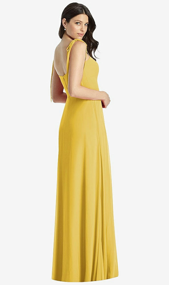 【NEW】【STYLE: 3042】タイショルダー シフォン マキシ ドレス 前面 スリット【COLOR: Marigold】【SIZE: 00-30W】