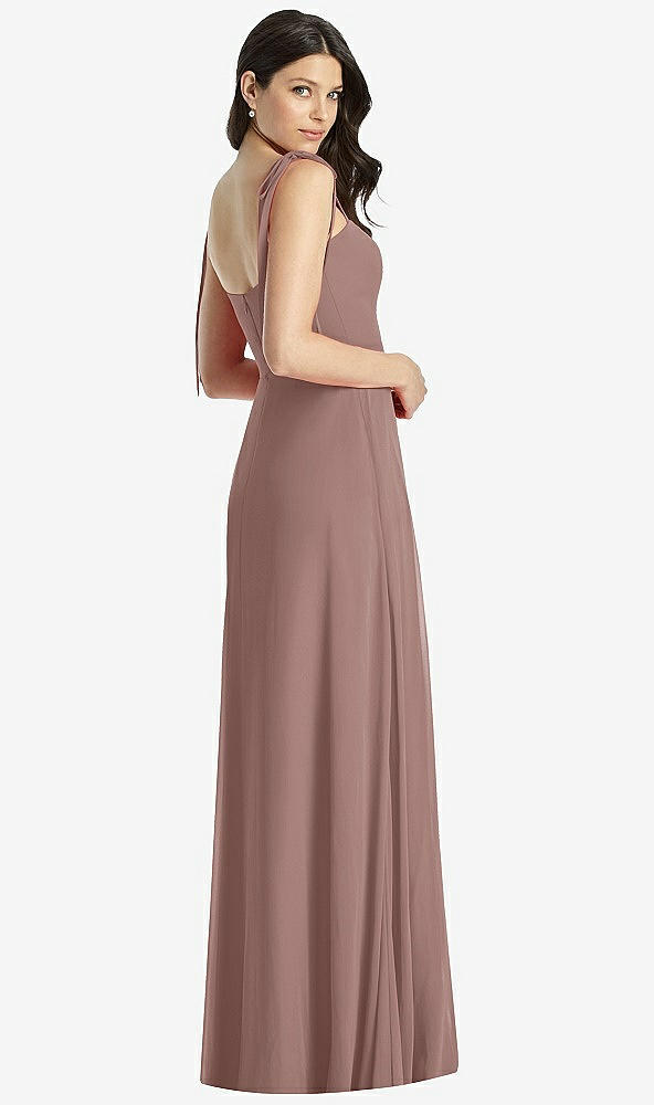 【STYLE: 3042】Tie-Shoulder Chiffon Maxi Dress with Front Slit【COLOR: Sienna】