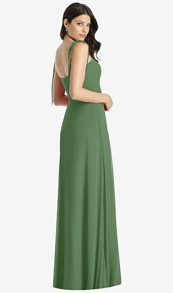 【STYLE: 3042】Tie-Shoulder Chiffon Maxi Dress with Front Slit【COLOR: Vineyard Green】
