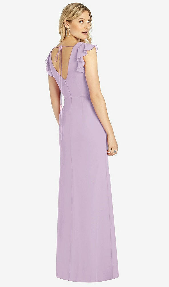 【NEW】【STYLE: 6810】フリル 袖 人魚 ドレス 前面 スリット【COLOR: Pale Purple】【SIZE: 00-30W】