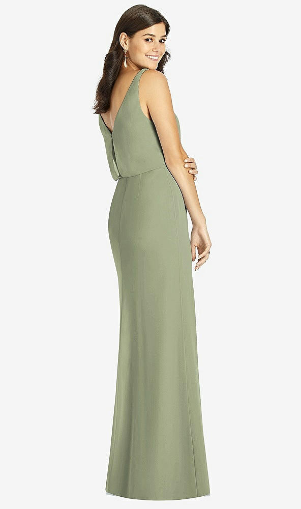 【STYLE: TH006】Blouson Bodice Mermaid Dress with Front Slit【COLOR: Sage】