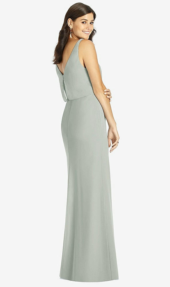 【STYLE: TH006】Blouson Bodice Mermaid Dress with Front Slit【COLOR: Willow Green】