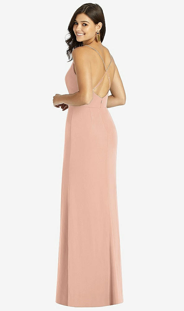 【STYLE: TH009】Criss Cross Back Mermaid Wrap Dress【COLOR: Pale Peach】