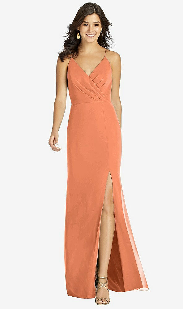 【STYLE: TH009】Criss Cross Back Mermaid Wrap Dress【COLOR: Sweet Melon】