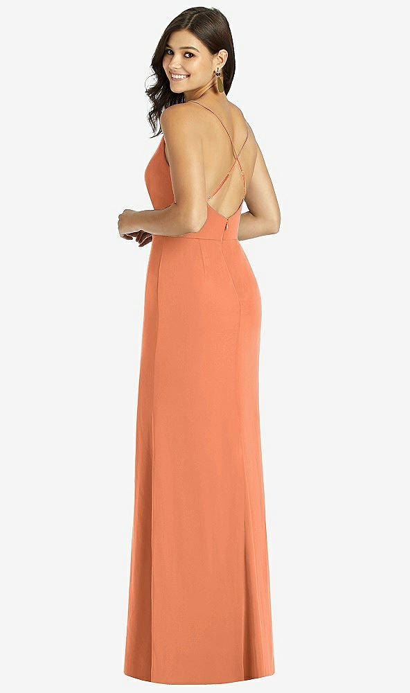 【STYLE: TH009】Criss Cross Back Mermaid Wrap Dress【COLOR: Sweet Melon】