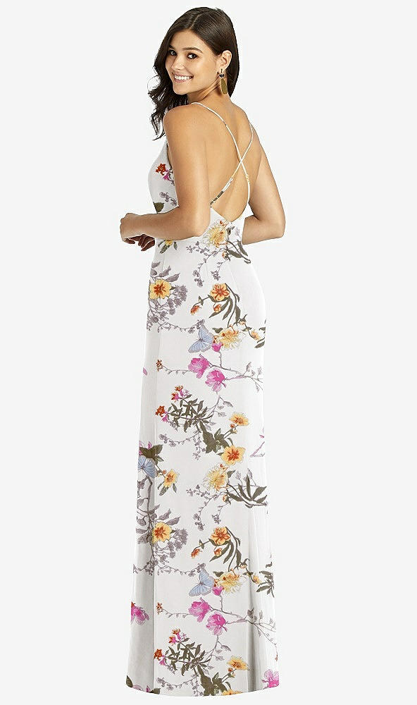 【STYLE: TH009】Criss Cross Back Mermaid Wrap Dress【COLOR: Butterfly Botanica Ivory】