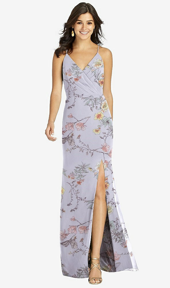 【STYLE: TH009】Criss Cross Back Mermaid Wrap Dress【COLOR: Butterfly Botanica Silver Dove】