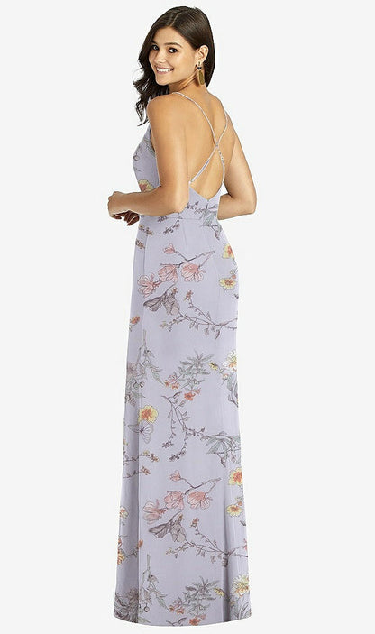 【STYLE: TH009】Criss Cross Back Mermaid Wrap Dress【COLOR: Butterfly Botanica Silver Dove】