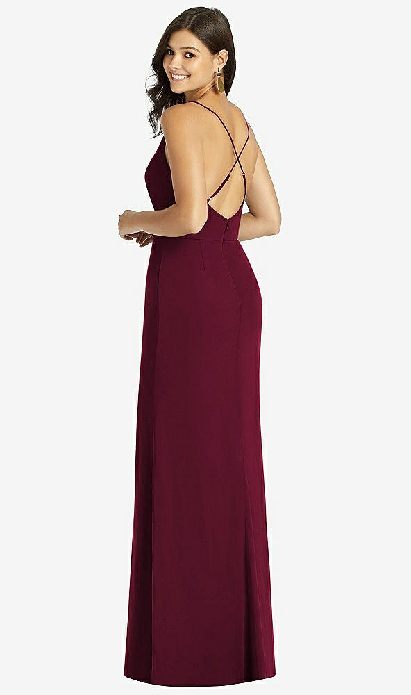 【STYLE: TH009】Criss Cross Back Mermaid Wrap Dress【COLOR: Cabernet】