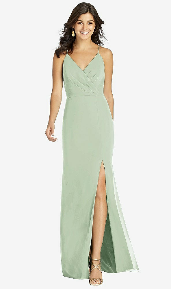 【STYLE: TH009】Criss Cross Back Mermaid Wrap Dress【COLOR: Celadon】