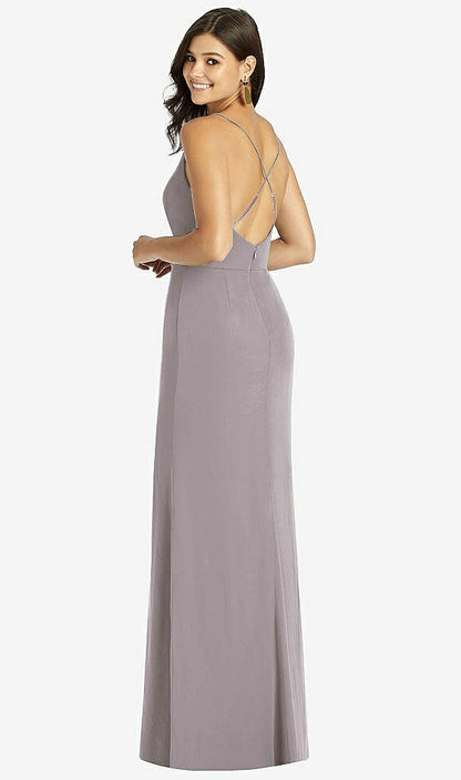 【STYLE: TH009】Criss Cross Back Mermaid Wrap Dress【COLOR: Cashmere Gray】