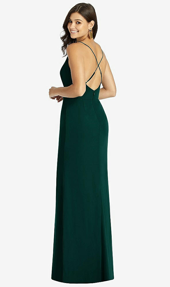 【STYLE: TH009】Criss Cross Back Mermaid Wrap Dress【COLOR: Evergreen】