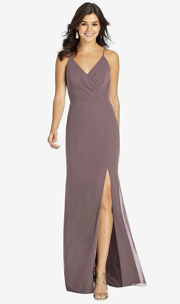 【STYLE: TH009】Criss Cross Back Mermaid Wrap Dress【COLOR: French Truffle】