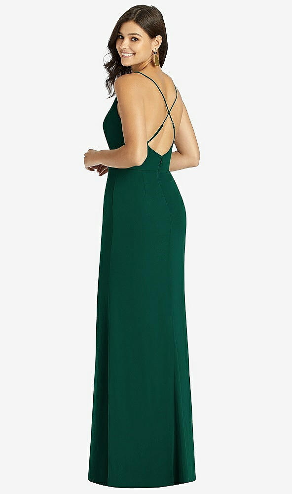 【STYLE: TH009】Criss Cross Back Mermaid Wrap Dress【COLOR: Hunter Green】