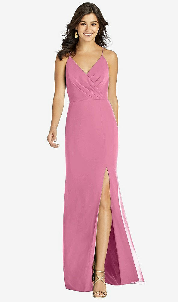 【STYLE: TH009】Criss Cross Back Mermaid Wrap Dress【COLOR: Orchid Pink】