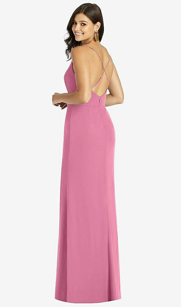 【STYLE: TH009】Criss Cross Back Mermaid Wrap Dress【COLOR: Orchid Pink】