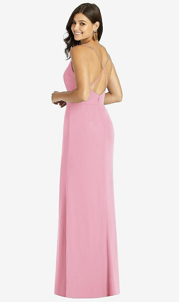 【STYLE: TH009】Criss Cross Back Mermaid Wrap Dress【COLOR: Peony Pink】