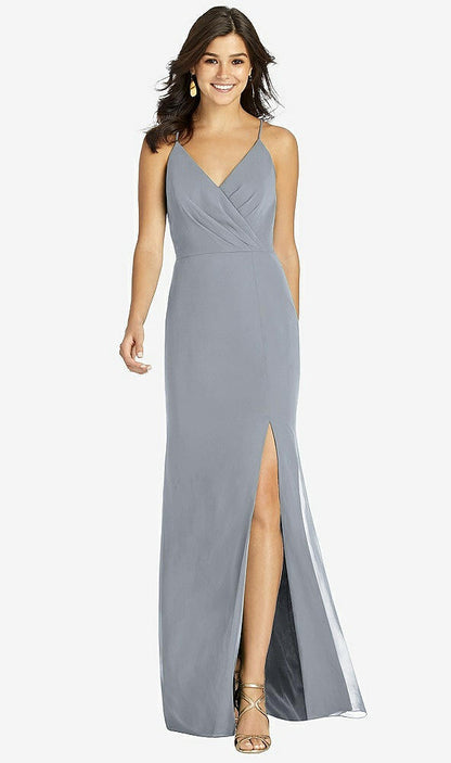 【STYLE: TH009】Criss Cross Back Mermaid Wrap Dress【COLOR: Platinum】