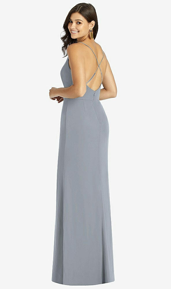 【STYLE: TH009】Criss Cross Back Mermaid Wrap Dress【COLOR: Platinum】
