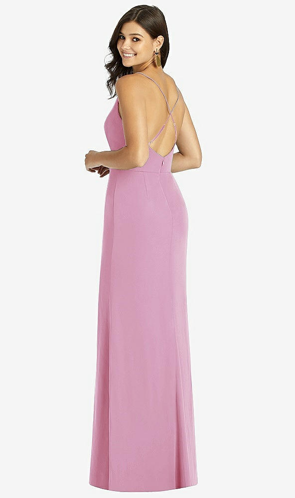 【STYLE: TH009】Criss Cross Back Mermaid Wrap Dress【COLOR: Powder Pink】