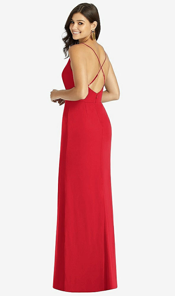 【STYLE: TH009】Criss Cross Back Mermaid Wrap Dress【COLOR: Parisian Red】