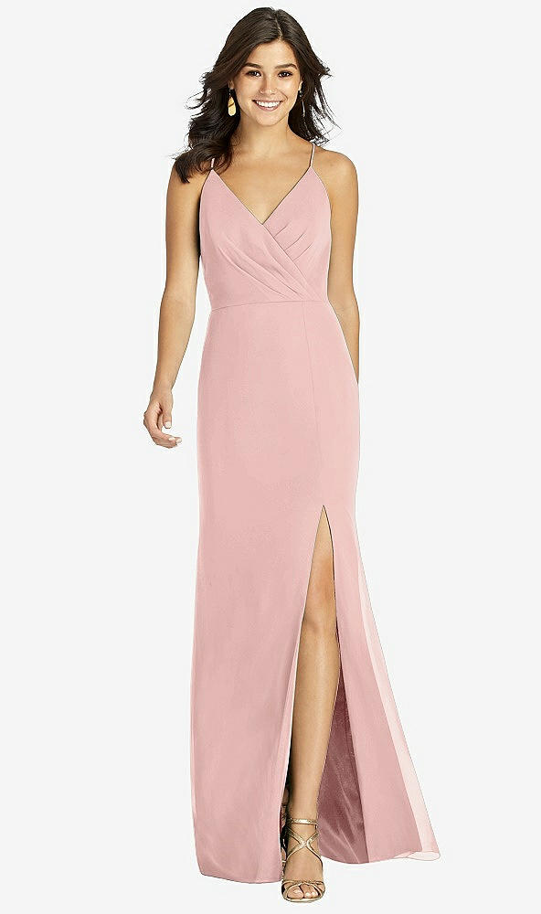 【STYLE: TH009】Criss Cross Back Mermaid Wrap Dress【COLOR: Rose - PANTONE Rose Quartz】