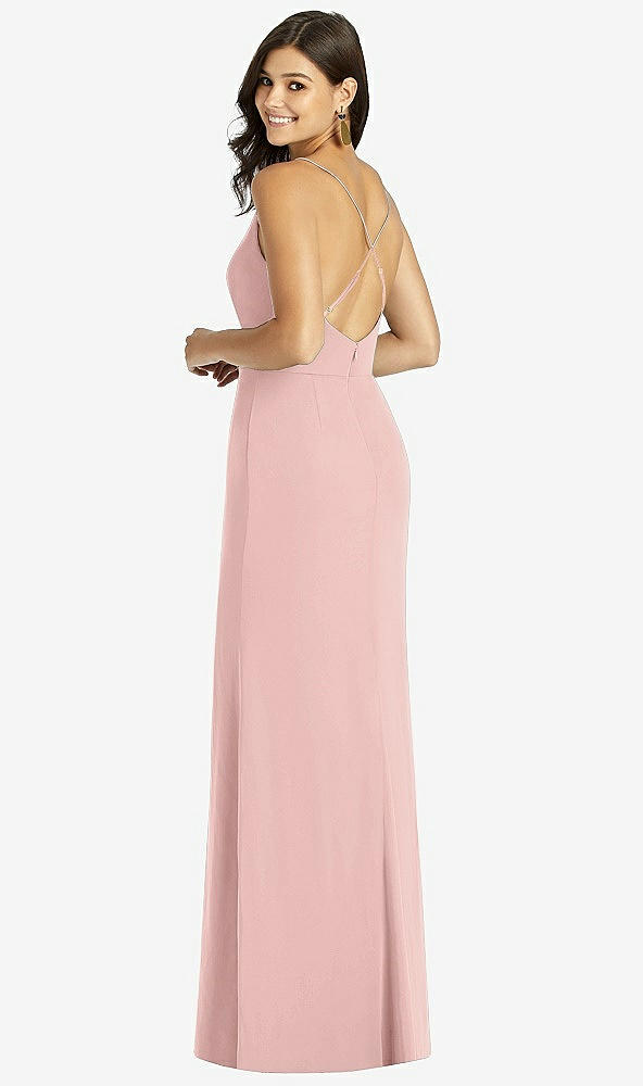 【STYLE: TH009】Criss Cross Back Mermaid Wrap Dress【COLOR: Rose - PANTONE Rose Quartz】