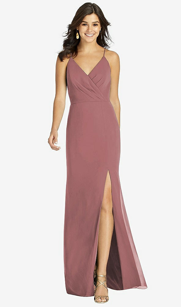 【STYLE: TH009】Criss Cross Back Mermaid Wrap Dress【COLOR: Rosewood】