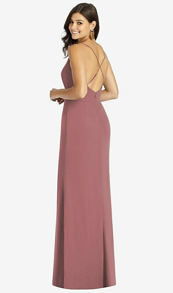 【STYLE: TH009】Criss Cross Back Mermaid Wrap Dress【COLOR: Rosewood】