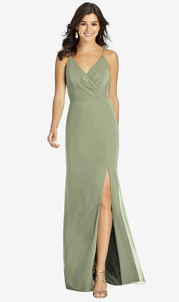 【STYLE: TH009】Criss Cross Back Mermaid Wrap Dress【COLOR: Sage】