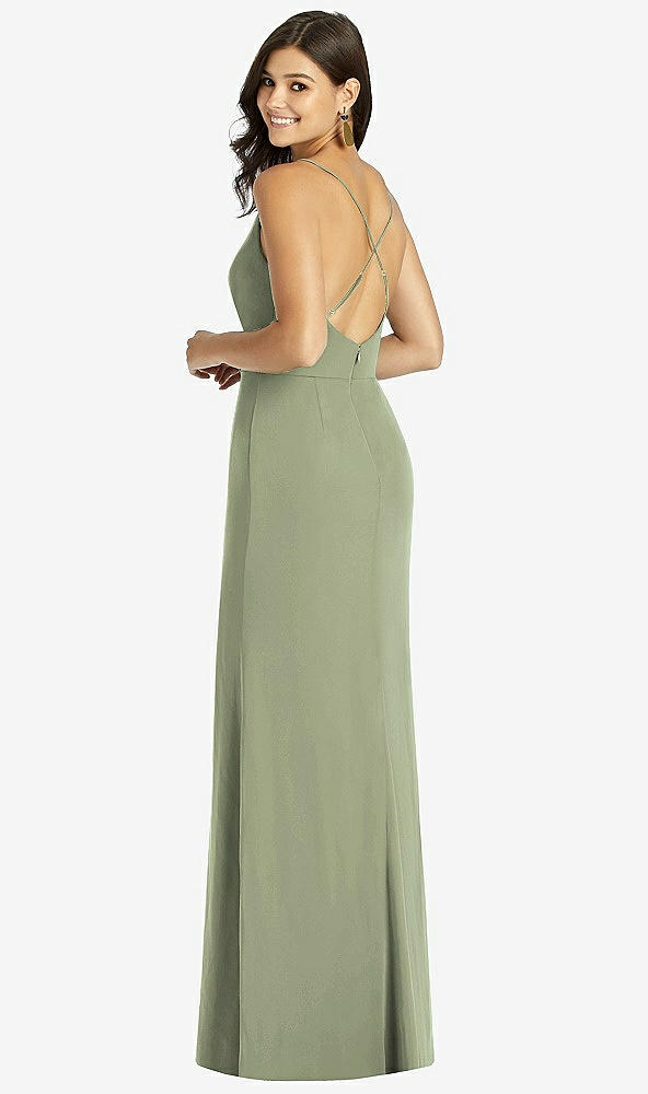 【STYLE: TH009】Criss Cross Back Mermaid Wrap Dress【COLOR: Sage】