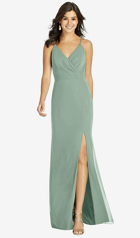 【STYLE: TH009】Criss Cross Back Mermaid Wrap Dress【COLOR: Seagrass】