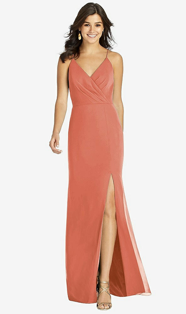 【STYLE: TH009】Criss Cross Back Mermaid Wrap Dress【COLOR: Terracotta Copper】