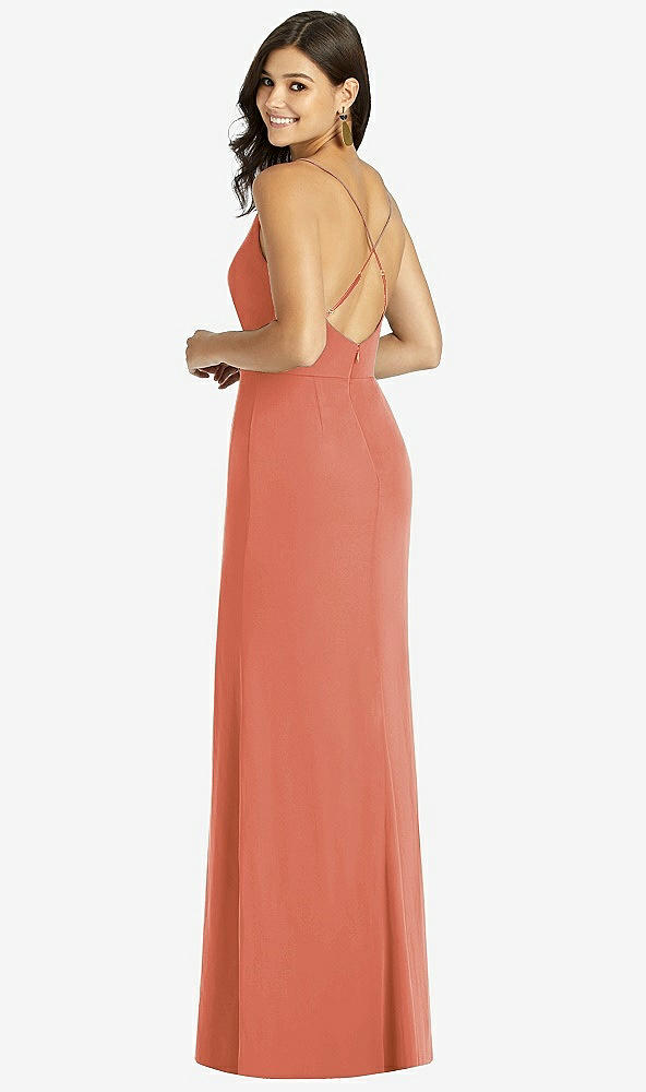 【STYLE: TH009】Criss Cross Back Mermaid Wrap Dress【COLOR: Terracotta Copper】