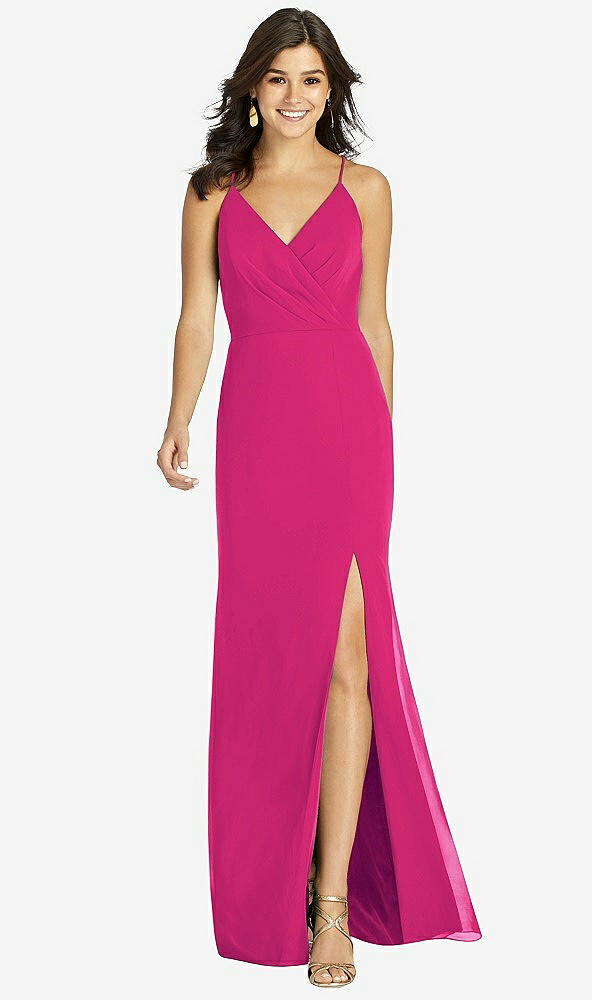 【STYLE: TH009】Criss Cross Back Mermaid Wrap Dress【COLOR: Think Pink】