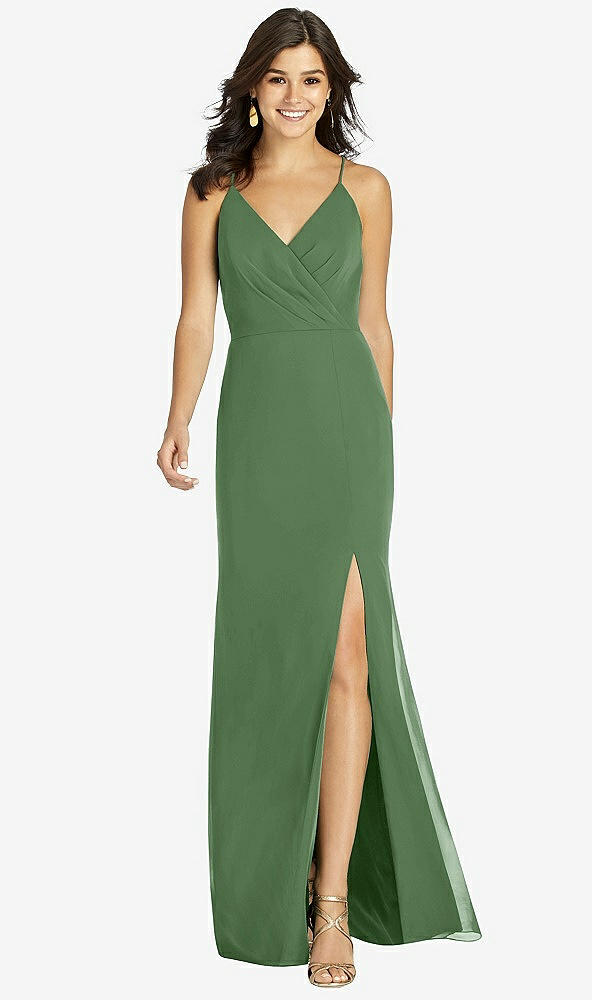 【STYLE: TH009】Criss Cross Back Mermaid Wrap Dress【COLOR: Vineyard Green】