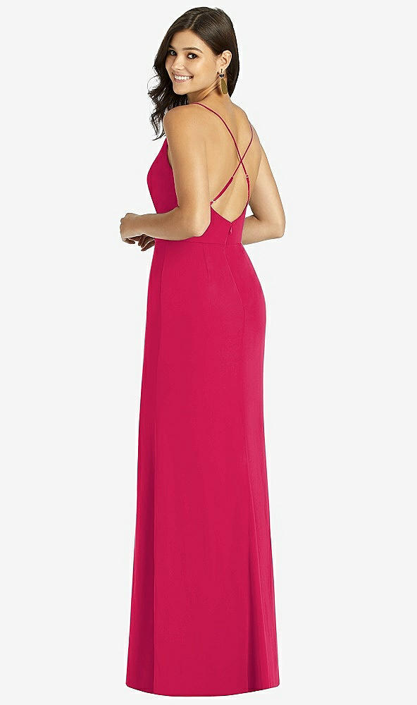 【STYLE: TH009】Criss Cross Back Mermaid Wrap Dress【COLOR: Vivid Pink】