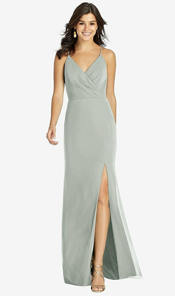 【STYLE: TH009】Criss Cross Back Mermaid Wrap Dress【COLOR: Willow Green】