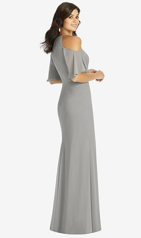 【STYLE: TH010】Ruffle Cold-Shoulder Mermaid Maxi Dress【COLOR: Chelsea Gray】