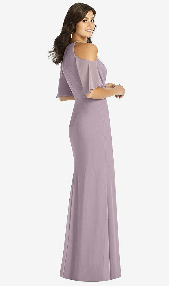 【NEW】【STYLE: TH010】フリル コールドショルダー 人魚 マキシ ドレス【COLOR: Lilac Dusk】【SIZE: 00-30W】