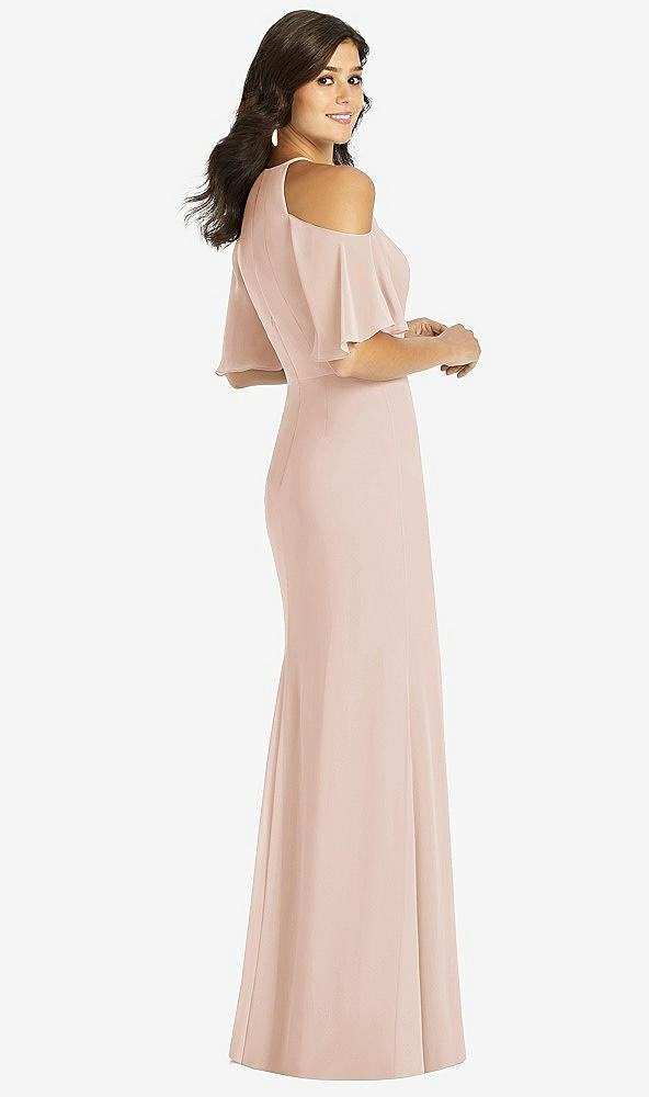 【STYLE: TH010】Ruffle Cold-Shoulder Mermaid Maxi Dress【COLOR: Cameo】